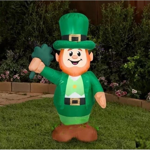 Gemmy Inflatables Inflatable Party Decorations 3.5'H Inflatable Leprechaun w/ Shamrock by Gemmy Inflatable