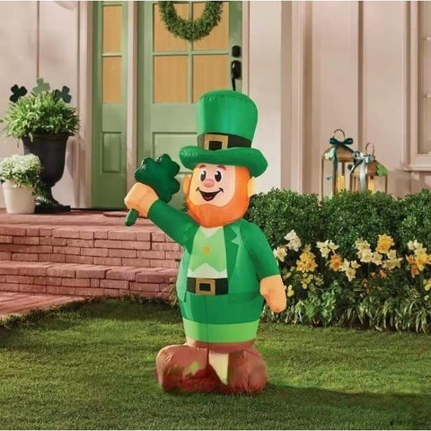 Gemmy Inflatables Inflatable Party Decorations 3.5'H Inflatable Leprechaun w/ Shamrock by Gemmy Inflatable 441064