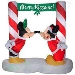 Gemmy Inflatables Inflatable Party Decorations 6'H Gemmy Airblown Inflatable Mickey and Minnie Kissing Under Mistletoe by Gemmy Inflatable 114387
