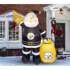 7' NFL Pittsburgh STEELERS Santa Claus by Gemmy Inflatables