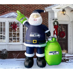 7' NFL Seattle SEAHAWKS Santa Claus by Gemmy Inflatables