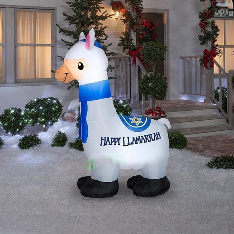 Gemmy Inflatables Special Event Inflatables 6'H Happy Hanukkah Llama by Gemmy Inflatables 116537