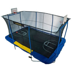 Jump King Trampolines 10' x 15' Rectangle  Trampoline, with 2 Basketball Hoops, Footstep, and Court Print by JumpKing JK1015RCBHFTCT 10' x 15' Rectangle  Trampoline, with 2 Basketball Hoops by JumpKing