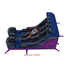 16′H Purple Wave Double Lane Water Slide Double Pools Center Stairs by Rocket Inflatables
