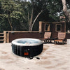 Image of Aleko Hot Tubs 6 Person 265 Gallon Round Inflatable Black and White Hot Tub Spa With Cover by Aleko 703980255339 HTIR6BKW-AP 6 Person 265 Gallon Round Inflatable Black White Hot Tub HTIR6BKW-AP