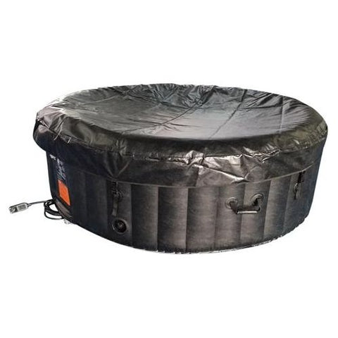 Aleko Hot Tubs 6 Person 265 Gallon Round Inflatable Black and White Hot Tub Spa With Cover by Aleko 703980255339 HTIR6BKW-AP 6 Person 265 Gallon Round Inflatable Black White Hot Tub HTIR6BKW-AP