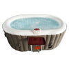Image of Aleko Pool & Spa 2 Person 145 Gallon Oval Inflatable Hot Tub Spa With Drink Tray and Brown and White Cover by Aleko 655222807168 HTIO2BRWH-AP 2 Person 145 Gallon Oval Inflatable Hot Tub Spa With Drink Tray and Brown and White Cover by Aleko SKU# HTIO2BRWH-AP