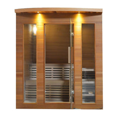 Aleko Saunas 5 Person Clear Cedar Indoor Wet Dry Sauna with Exterior Lights 4.5 kW ETL Certified Heater by Aleko 703980258477 STCE5EDEN-AP 5 Person Clear Cedar Indoor Wet Dry Sauna with Exterior Lights 