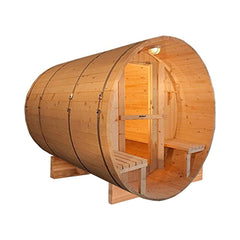 Aleko Saunas 5 Person Outdoor and Indoor Western Red Cedar Barrel Sauna with Front Porch Canopy 4.5 kW ETL Certified by Aleko 649870025098 SB5CEDARCP-AP 5 Person Outdoor and Indoor Western Red Cedar Barrel Sauna 4.5 kW ETL 