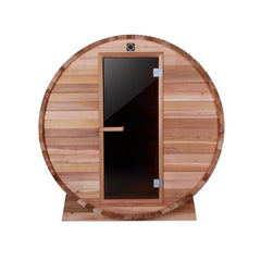 6 person Outdoor or Indoor Rustic Western Red Cedar Wet Dry Barrel Sauna 6kW ETL Certified Heater by Aleko