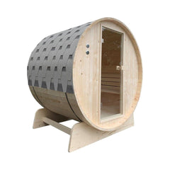 Aleko Saunas 8 Person Outdoor Pine Barrel Sauna with Bitumen Shingle Roofing 9 kW ETL Certified Heater by Aleko 703980258415 SBPI8LARK-AP 8 Person Outdoor Pine Barrel Bitumen Shingle Roofing 9 kW Heater Aleko