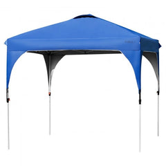 10 Feet x 10 Feet Outdoor Pop-up Camping Canopy Tent with Roller Bag by Costway