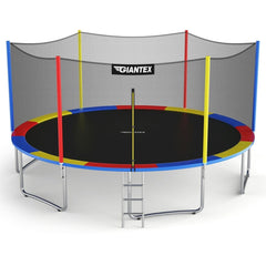 14 Ft Trampoline with Safety Enclosure Net and Ladder Outdoor for Kids Adults by Costway