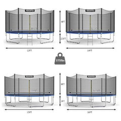 15 ft Outdoor Trampoline Combo with Bounce Jump Safety Enclosure Net and Spring Pad by Costway