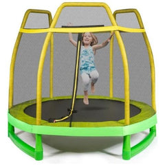 7 ft Kids Trampoline with Safety Enclosure Net by Costway