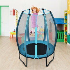 4 Feet Kids Trampoline Recreational Bounce Jumper with Enclosure Net by Costway