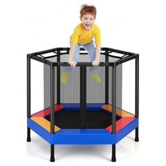 Costway Trampolines 48 Inches Hexagonal Kids Trampoline With Foam Padded Handrails by Costway 781880235255 78193024 48 Inches Hexagonal Kids Trampoline Foam Padded Handrails by Costway