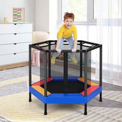 48 Inches Hexagonal Kids Trampoline With Foam Padded Handrails by Costway