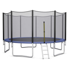 8/10/12/14/15/16 Feet Outdoor Trampoline Bounce Combo with Safety Closure Net Ladder by Costway