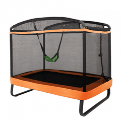 6 Feet Kids Entertaining Trampoline with Swing Safety Fence by Costway
