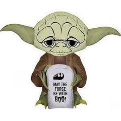 Gemmy Inflatables Inflatable Party Decorations 3 1/2' Disney Star Wars Jedi Yoda Holding Tombstone by Gemmy Inflatables 781880239413 225041 3 1/2' Disney Star Wars Jedi Yoda Holding Tombstone Gemmy Inflatables