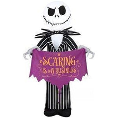 Gemmy Inflatables Inflatable Party Decorations 3 1/2' Halloween Nightmare Before Christmas Jack Skellington Holding Banner by Gemmy Inflatables 781880239093 227458 - 3639376 3 1/2' Halloween Nightmare Christmas Jack Skellington Banner Gemmy