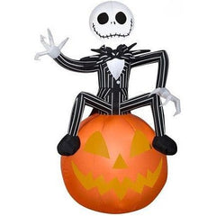 Gemmy Inflatables Inflatable Party Decorations 3 1/2' Halloween Nightmare Before Christmas Jack Skellington On Pumpkin by Gemmy Inflatables 781880239420 223450 3 1/2' Halloween Nightmare Jack Skellington Pumpkin Gemmy Inflatables