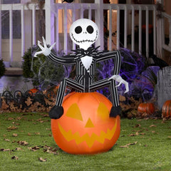 3 1/2' Halloween Nightmare Before Christmas Jack Skellington On Pumpkin by Gemmy Inflatables