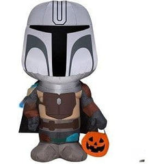 Gemmy Inflatables Inflatable Party Decorations 3 1/2' Star Wars The Mandalorian w/ Halloween Treat Tote by Gemmy Inflatables 781880239208 227191 3 1/2' Star Wars Mandalorian Halloween Treat Tote Gemmy Inflatables