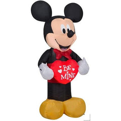 Gemmy Inflatables Inflatable Party Decorations 3 1/2' Valentine's Day Disney Mickey Mouse Holding "Be Mine" Heart by Gemmy Inflatables 781880257615 440821 3 1/2' Valentine's Day Disney Mickey Mouse Mine Heart Gemmy Inflatable