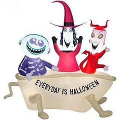 Gemmy Inflatables Inflatable Party Decorations 5 1/2' Halloween Nightmare Before Christmas Lock, Shock, and Barrel in Bathtub by Gemmy Inflatables 781880239147 224998 5 1/2' Halloween Nightmare Christmas Lock Shock Barrel Bathtub Gemmy