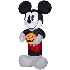 Gemmy Inflatables Inflatable Party Decorations 5' Halloween Disney's Retro Mickey Mouse Holding Pumpkin by Gemmy Inflatables 781880239178 226225 5' Halloween Disney's Retro Mickey Mouse Pumpkin Gemmy Inflatables
