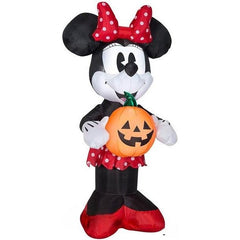 Gemmy Inflatables Inflatable Party Decorations 5' Halloween Disney's Retro Minnie Mouse Holding Jack O' Lantern by Gemmy Inflatables 781880239154 221284 5' Halloween Retro Minnie Mouse Jack O' Lantern Gemmy Inflatables
