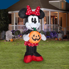 5' Halloween Disney's Retro Minnie Mouse Holding Jack O' Lantern by Gemmy Inflatables