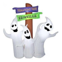 Gemmy Inflatables Inflatable Party Decorations 6' Halloween Ghost Trio w/ Signpost by Gemmy Inflatables 781880239130 226622