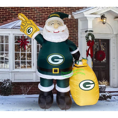 7' NFL Green Bay PACKERS Santa Claus by Gemmy Inflatables