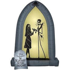 Gemmy Inflatables Inflatable Party Decorations 7' Nightmare Before Christmas Jack Skellington And Sally Silhouettes Archway by Gemmy Inflatables 781880239307 225603 7' Jack Skellington Sally Silhouettes Archway Gemmy Inflatables