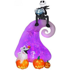 Gemmy Inflatables Inflatable Party Decorations 9' Animated Projection Kaleidoscope Jack Skellington on Mountain w/ Zero by Gemmy Inflatable 781880239314 221178 9' Kaleidoscope Jack Skellington Mountain Zero Gemmy Inflatable