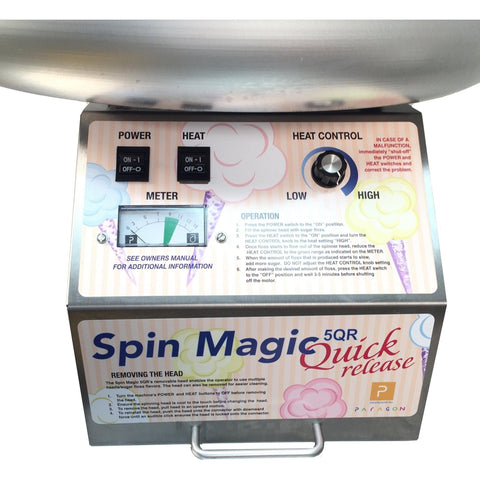 Paragon cotton candy machine Spin Magic 5 QR (Quick Release) Cotton Candy Machine with Metal Bowl by Paragon 768528105200 7105200QR Spin Magic 5 QR (Quick Release) Cotton Candy Machine with Metal Bowl by Paragon SKU# 7105200QR