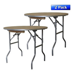 Party Tents Direct Folding Chairs & Stools 36" 2 pack Round Wood Folding Table by Party Tents 754972309356 3260 36" 2 pack Round Wood Folding Table by Party Tents SKU#3260