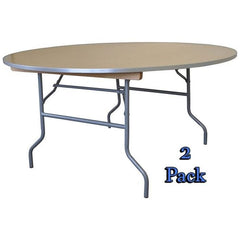Party Tents Direct Folding Chairs & Stools 48" 2 Pack Round Wood Folding Table by Party Tents 754972316880 2998 48" 2 Pack Round Wood Folding Table by Party Tents SKU#2998