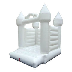POGO Inflatable Bouncers 14' 7"H Crossover Wedding White Bounce House with Blower by POGO 11.5'H Crossover Rainbow Bounce House Side Slide Combo Blower