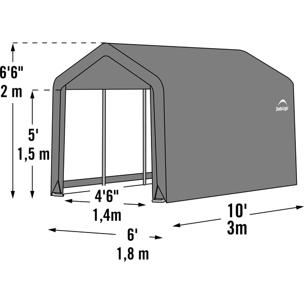 x 10 x ft. in. Peak Gray Shed-in-a-Box by Shelterlogic My Bounce  House For Sale