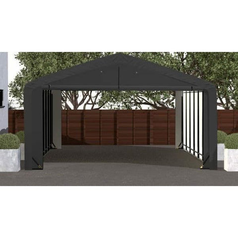 Shelterlogic Sheds, Garages & Carports 20x32x10 Gray ShelterTube Wind and Snow-Load Rated Garage by Shelterlogic 781880263425 SQAADD0103C02003210 20x32x10 Gray ShelterTube Wind and Snow-Load Rated Garage Shelterlogic