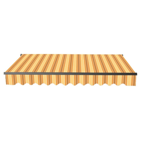 Aleko Awnings 16 x 10 Feet Multi-Striped Yellow Motorized Retractable Black Frame Patio Awning by Aleko ABM16X10MSYL315-AP 16x10 Ft Multi-Striped Yellow Motorized Black Frame Patio Awning Aleko