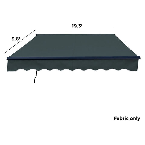 Aleko Awnings 20x10 ft. Forest Green Retractable Awning Fabric Replacement by Aleko 703980263303 FAB20X10GREEN166-AP