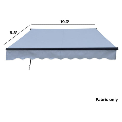 Aleko Awnings 20x10 ft. Silver Gray  Retractable Awning Fabric Replacement by Aleko 703980263358 FAB20X10LGREY046-AP