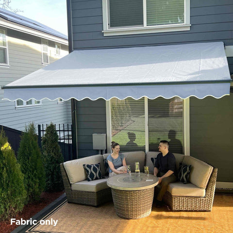 Aleko Awnings 20x10 ft. Silver Gray  Retractable Awning Fabric Replacement by Aleko 703980263358 FAB20X10LGREY046-AP