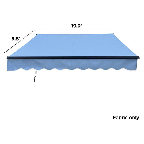 Aleko Awnings 20x10 ft. Sky Blue Retractable Awning Fabric Replacement by Aleko 703980263402 FAB20X10LBLUE068-AP