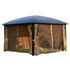 Image of Aleko Canopies & Gazebos 12 x 12 Feet Hardtop Gazebo with Removable Mesh Walls and Curtains - Free Grill Included by Aleko 12 x 12 Feet Hardtop Gazebo with Removable Mesh Walls and Curtains 
